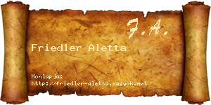 Friedler Aletta névjegykártya