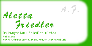 aletta friedler business card
